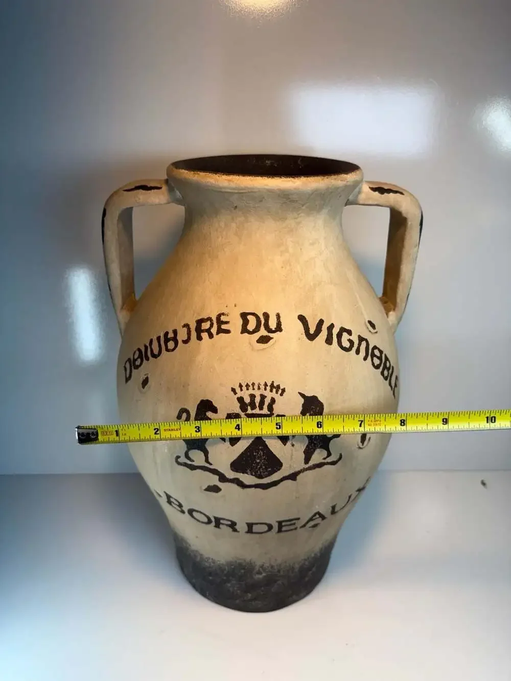Domaine Des Vignobles French Wine Pottery Jar Amphora Vase Bordeaux